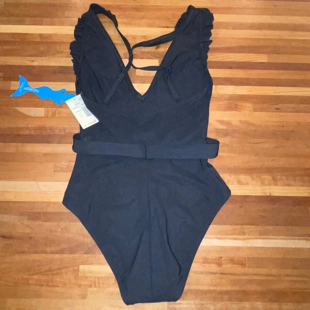 Skinny Dippers Womens Jelly Beans Cinch One-Piece black Small - Picture 3 of 7